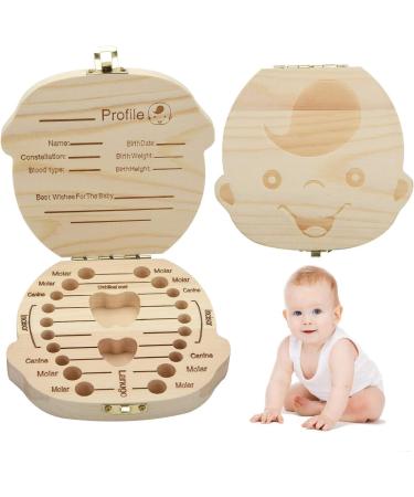 Baby Boy Wooden Tooth Fairy Keepsake Box - Kids Tooth Storage Organizer - Buy Online on SooperMarket.com