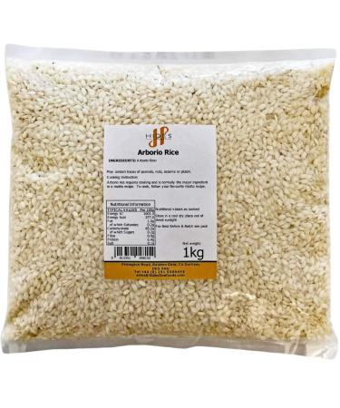 Hides Fine Foods - Risotto White Arborio Rice 1kg - GMO Free - Suitable for Vegetarians - Soups - Risotto - High Fibre - Good Source of Antioxidants