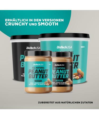 BiotechUSA Peanut Butter | Natural Vegan Protein | Gluten-Free High-Fiber 1kg Crunchy Spread - Enjoy Healthy Snacking! - Buy Online on SooperMarket.com