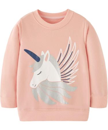 Girls Unicorn Sweatshirt - Long Sleeve Cotton Top for Kids 11-12 Years | Toddler Casual Jumper T-Shirt | Age 1-12 Toddler Clothes - Buy Online on SooperMarket.com