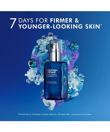 Biotherm Homme Force Supreme Blue Serum Revitalising Anti Ageing Face Serum with Pro-Retinol for Daily Face Care Power Treatment for Men 50 ml - Buy Online on SooperMarket.com