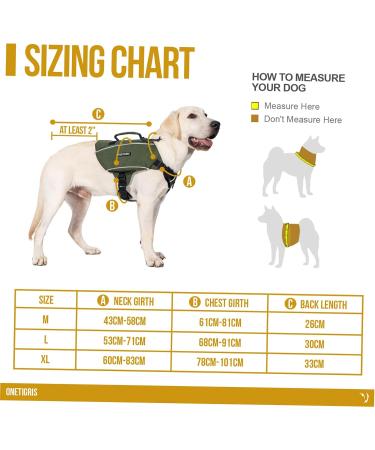 OneTigris CAMELUS Dog Backpack for M/L Size Dogs - Tear-Resistant Hiking & Camping Gear in Ranger Green - Buy Online on SooperMarket.com