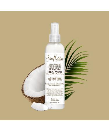 SheaMoisture 100% Virgin Coconut Oil Leave-in Conditioner 8 oz - Silicone Free Treatment for All Hair Types - Buy Online on SooperMarket.com
