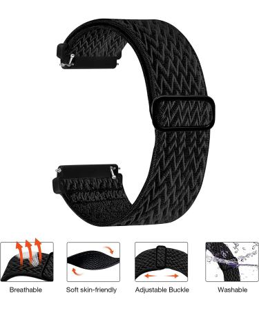 BOTNUW 4 Pack Elastic Bands for Fitbit Versa Smart Watch - Adjustable Nylon Straps for Women Men - Boho Green, Colorful, Leopard Prints - Buy Online on SooperMarket.com