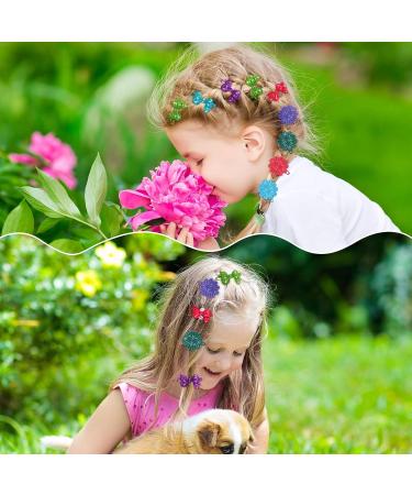 100 Pcs Girls Hair Accessories: Self Hinge Barrettes, Hair Ball Ties, Plastic Clips for Toddler Girls - Bow Flower Hair Tie for Baby Girls (Cool) - Buy Online on SooperMarket.com