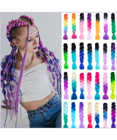 prinfantasy 24 Inch Braids Pink Pre-Stretched Easy Braiding Hair Extensions for Braids Hair Hot Water Setting Synthetic Fiber Hair Extensions Black and Pink GBBZ047 GBBZ047 24 inch - Buy Online on SooperMarket.com