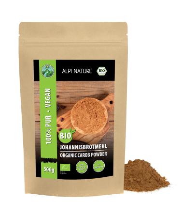 Organic carob powder (500g) organic Johannisbrot organic Johannisbrotpulver dark gluten -free lactose -free laboratory test vegan Johannisbrot flour 500 g (1 Pack)