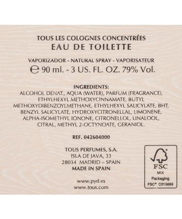 TOUS LES COLOGNES WOMAN 90ML EDT 3/concentrate edt spray 3 Ounce (2016 edition) clear 3 Fl Oz (Pack of 1) - Buy Online on SooperMarket.com
