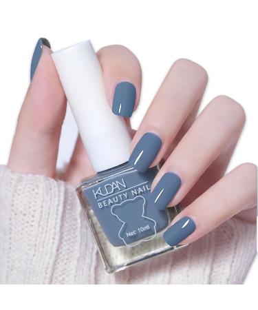 TBeautfave Blue Nail Varnish Nail Polish Quick Dry Long Lasting Nail Polish Non-Toxic Breathable Nail Polish No Need Cure Nail Gel Polish Nail Varnish at Home Manicure 26 Haze Blue