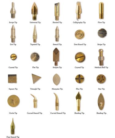 Plaid Wood Burning Tool Tip Set, Set of 26, Gold