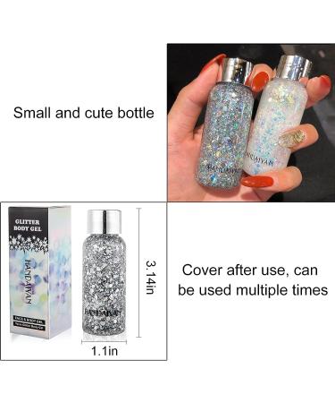 Sparkling White Body Glitter Gel for Face, Eyes, Hair - Long Lasting Mermaid Scales Makeup for Festival, Party, Halloween - Women, Kids - Buy Online on SooperMarket.com