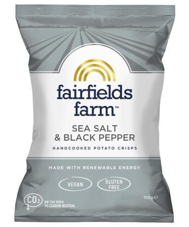 Fairfields Farm Crisps Sea Salt & Black Pepper Cooked Potato Crisps 150g | Pack of 5