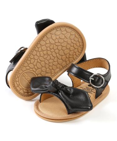 RVROVIC Baby Boys Girls Sandals Premium Soft Anti-Slip Rubber Sole Infant Summer Outdoor Shoes Toddler First Walkers 12-18 Months 2 Black