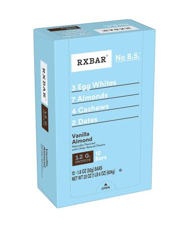 RXBAR, Vanilla Almond, Protein Bar, 1.83 Ounce (Pack of 12), High Protein Snack, Gluten Free