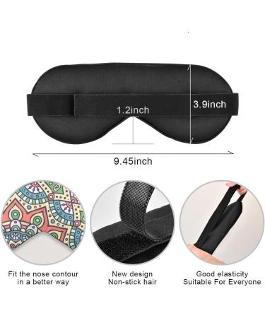Haskirky Light Blocking Eye Mask - Adjustable Unisex Travel Mask for Deep Sleep and Meditation - Mandala Pattern - Buy Online on SooperMarket.com