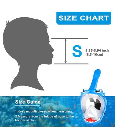 Kids Full Face Snorkel Mask Set - 180 Panoramic View, Anti-Leak/Anti-Fog, Blue - Safe & Foldable Snorkeling Gear for Kids/Adults - Buy Online on SooperMarket.com