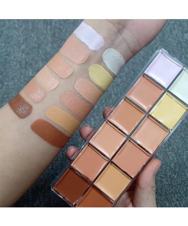 VERONNI 12 Color Cream Concealer Palette for Face Contouring and Full Coverage - Professional Makeup Essential - Buy Online on SooperMarket.com