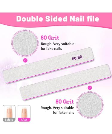 BLESWIN 80/80 Grit Nail Files - 25pcs Jumbo Emery Board for Acrylic Nails - Double-Sided Nail Filer for Manicure & Pedicure - Buy Online on SooperMarket.com
