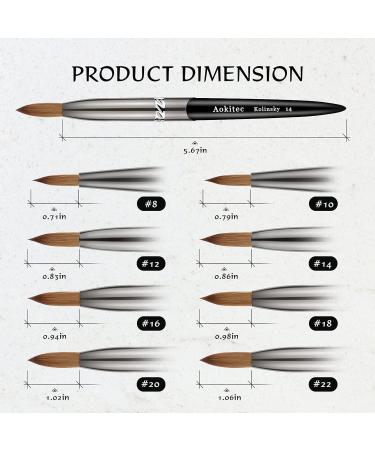 Aokitec #10 Oval Crimped Sable Acrylic Nail Brush - Wood Nail Art Tool for Manicure | Black - Buy Online on SooperMarket.com