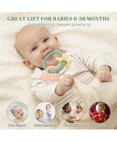 ClDy Ocean Green Bite Ring for Babies | BPA-Free Silicone Teething Toy | Soothing & Stimulating Gums | Ideal for 3 Months+ - Buy Online on SooperMarket.com