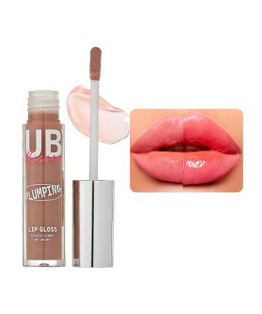 Ruby Kisses Plumping Lip Gloss Hydrating Volumizes High-Shine Cruelty-Free Lip Plumper Smoothing Instinct Lip Maximizer 4 Colors 0.15 FL oz. (NUDE)
