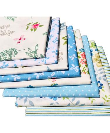 Flic-Flac 20x20 Inches Fat Quarter Cotton Quilting Fabric Bundle (8pcs Blue) - High Density Craft Printed Squares Patchwork Lint DIY Sewing - Buy Online on SooperMarket.com