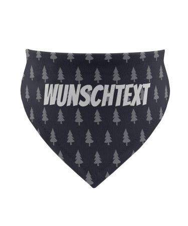 printplanet - Dog scarf with name or text - Scarf for dogs - Layout Trees Dark Blue - Size M Size M Trees Dark Blue