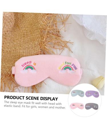 Rainbow Eye Mask Scrunchies Set - 4pcs Hair Ties with Bows and Teeth, Wired Head Wraps for Girls - Buy Online on SooperMarket.com