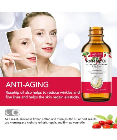 Rosehip Oil 60 ml Natural Cold Pressed Oil Moisturizing Natural Hair Care Brightens Scars Reduces Fine Face Lines Suitable for Face Hair and Body - Buy Online on SooperMarket.com