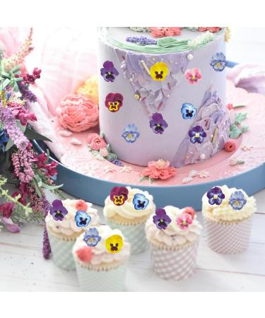 Shop Alegre 60 Edible Flowers for Cakes | Decorative Pansies for Birthdays Weddings & Muffins - Buy Online on SooperMarket.com