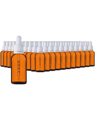 Handsunity 30ml-111110Stk pipette glass bottle-amber glass pharmacy glass set with white pipette lock including 5 pieces of tools brown las bottles 30ml-11110 piece White cap
