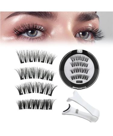 Lumentes Magnetic Eyelashes Lumentes Magnetic Lashes Magnetic Eyelashes Without Eyeliner Reusable Magnetic Eyelashes with Applicator No Glue or Liner Needed (Color : DWSP-4)