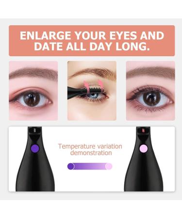 kivrimlarv Heated Eyelash Curler Wand | Rapid Heated Eyelash Curlers - USB Heated Eyelash Curler Wand with Intelligent Temperature Control for Both Natural and False Eyelashes - Buy Online on SooperMarket.com
