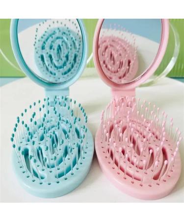 2PCS Hair Comb With Mirror Portable Massage Smooth Comb 2 In 1 Folding Portable Hollow Comb Styling Accessories (Color : C1) - Buy Online on SooperMarket.com