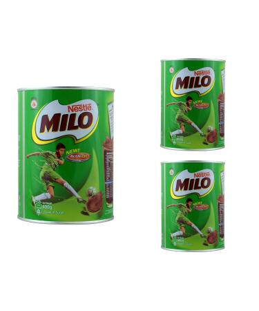 Milo Instant Malt Chocolate Drinking Powder Tin - 400g (Pack of 3) | Nourishing and Delicious Chocolate Malt Drink