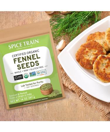 Organic Fennel Seeds (397g/14oz) from Rajasthan, India | USDA Certified | Anti-inflammatory | Ideal for Cooking & Beverages | Resealable Pouch - Buy Online on SooperMarket.com