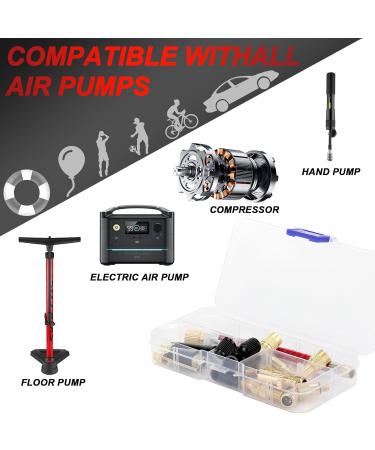 Kasanni 32-Piece Bicycle Valve Adapter Set | DV SV AV French Valve Adapters | Compatible with Air Pumps & Compressors - Buy Online on SooperMarket.com