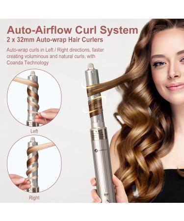 Buy Slopehill Airstyler 5 in 1 - 110 000 RPM High-Speed Ionic Hair Dryer & Multi-Hairstyler | Quick Drying Air-Curling Rod Straightener & Volume Brush (Champagne Gold) - International Shipping Available - Buy Online on SooperMarket.com