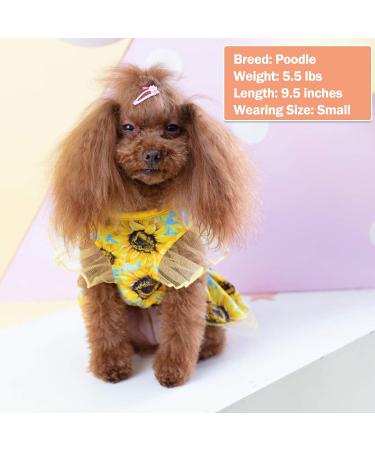 KYEESE Sunflower Dog Dress for Medium Dogs | Ruffle Sleeves Dog Apparel - Buy Online on SooperMarket.com
