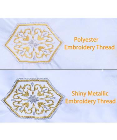 Simthread Metallic Embroidery Machine Thread - 6 Spools (3 Gold + 3 Silver) 500M - Ideal for Embroidery and Decorative Sewing - Buy Online on SooperMarket.com