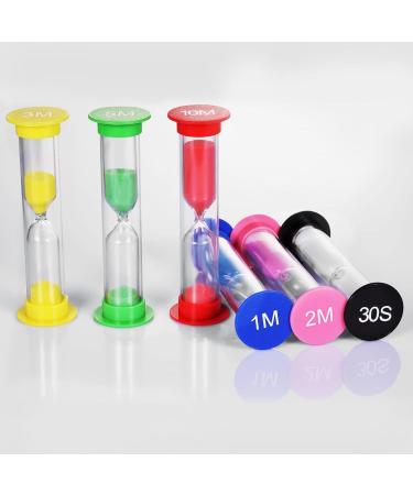 MOKIU Hourglass Set for Children - 6 Mini Timers (30 Sec 1 Min 2 Min 3 Min 5 Min 10 Min) - Ideal for Learning & Play - International Shipping Available - Buy Online on SooperMarket.com