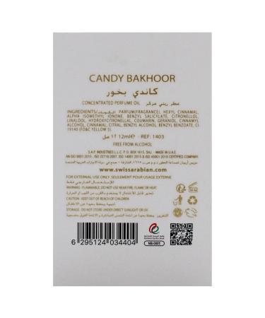 Swiss Arabian Candy Bakhoor For Unisex - Luxury Products From Dubai - Long Lasting Personal Perfume Oil - A Seductive Exceptionally Made Signature Fragrance - The Luxurious Scent Of Arabia - 0.4 Oz Jasmine 0.4 Fl Oz (Pack of 1) - Buy Online on SooperMarket.com