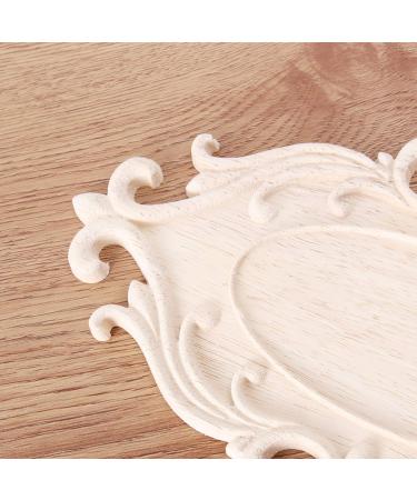 RORPOIR 1pc Unpainted Frames Decorative Appliques for Furniture Wood Onlays for Bed Flowers Carved - Buy Online on SooperMarket.com
