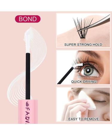 FADVAN Cluster Lash Glue Clear-10ml | Super Hold 72 Hours | Latex-Free for Sensitive Eyes - Buy Online on SooperMarket.com