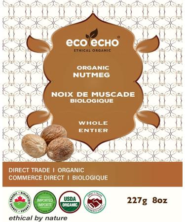 EcoEcho Organic Nutmeg Whole - 227g / 8oz - Buy Online on SooperMarket.com