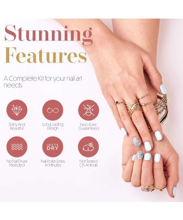 CoralBeau Nail Art Kit with Rhinestones - Teen Gift Set with 4 Nail Polishes, Decor Tools, Extensions, and Rhinestone Gems - Buy Online on SooperMarket.com