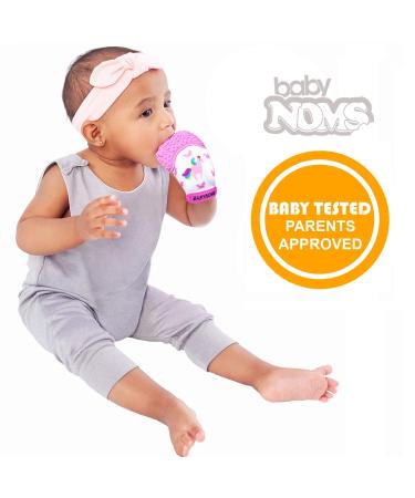 BabyNoms Teething Mitten - Original Safe Silicone Teething Paw for Self-Soothing Relief | Pink Teether - Buy Online on SooperMarket.com