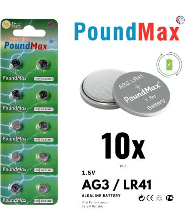 Buy AG3 LR41 Batteries 1.5V Alkaline Button Cell - 10 Count | Durable & Long-Lasting | Fast International Shipping - Buy Online on SooperMarket.com