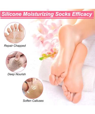 BUSOHA Silicone Socks for Dry Cracked Feet - 3 Pairs Moisturizing Foot Spa Socks for Women in 3 Colors - Buy Online on SooperMarket.com