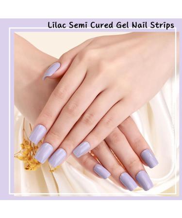 Lilac Gel Nail Strips - 16PCS Self Adhesive Wraps with File & Stick - UV/LED Lamp Required - Buy Online on SooperMarket.com